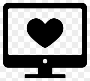 Desktop Computer Displaying An Image Of A Heart - Computer Screen Icons