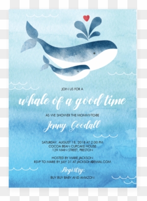 Whale Baby Shower Invitation Template - Gender Neutral Whale Baby Shower Invites