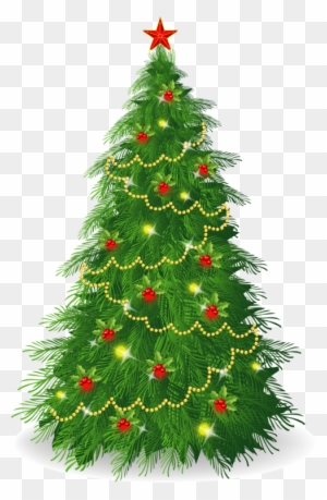 Vintage Christmas Tree Clipart - White Xmas Tree Png