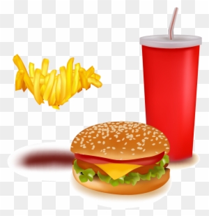 Hamburger Fast Food Soft Drink French Fries - Junk Food With X
