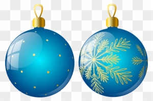 Transparent Two Blue Christmas Balls Ornaments Clipart - Christmas Ornament