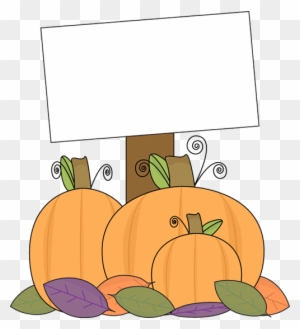 Pumpkin With A Blank Sign Clip Art - Pumpkin Patch Clip Art