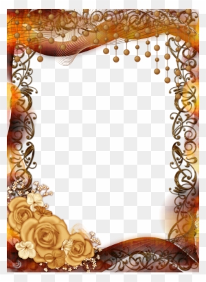 Gold Flower Frame Png Pic - Golden Frames Design Png