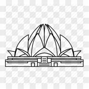 Drawing Lotus Temple Lotus Temple Line Drawing Free Transparent Png Clipart Images Download