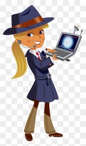 Spy Girl - Female Detective Clip Art - Free Transparent PNG Clipart