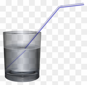 Straw Clipart Glass Water Pencil And In Color Straw - Glass Of Water With Straw