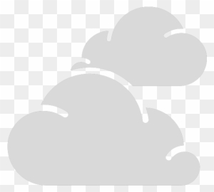 Cloudy Weather Symbol Outline Of Two Clouds - Weather Icon For Cloudy