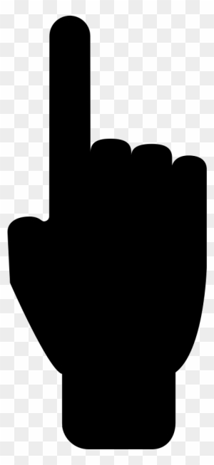 Forefinger Pointing Up Extended Of Hand Filled Silhouette - Silhouette Of Hand Pointing