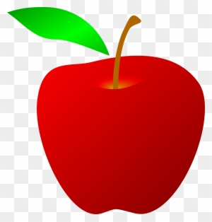 Drawing Of Red Apple With Green Leaf Free Image - Transparent Apple Clip Art