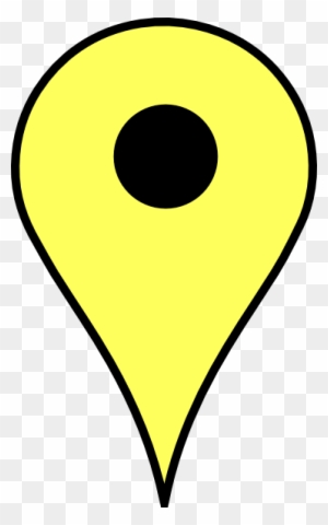 Yellow Marker Black Border Clip Art - Google Maps Yellow Marker
