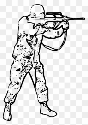 Silhouette Black, Outline, World, War, Drawing, Man, - Soldier Coloring Pages