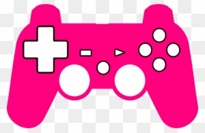 Video Game Clipart Silhouette - Pink Game Controller Cartoon