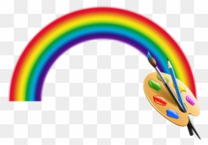 Rainbow And Pencils - Vinyl Stickers Decals Painting Brush And Palette
