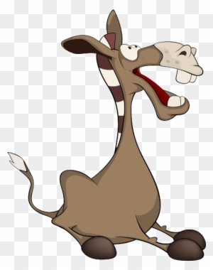 Donkey Cartoon Funny Animal Illustration - استیکر الاغ