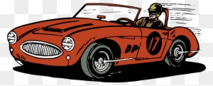 Fast Moving Racing Car Png Clipart - Race Car Retro Clip Art
