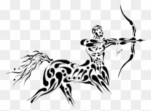 Zodiac Tattoos Png Transparent Images - Tribal Tattoos Sagittarius Designs