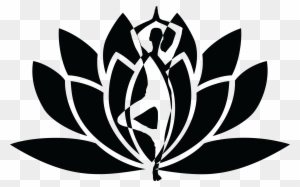 Free Clipart Of A Silhouetted Woman Doing Yoga Over - Yoga Lotus Flower