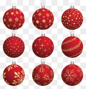 Red Christmas Balls Photo - 10 Balls Clip Art