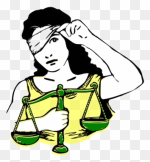 Peeking Lady With Justice Scale - Lady Justice No Blindfold