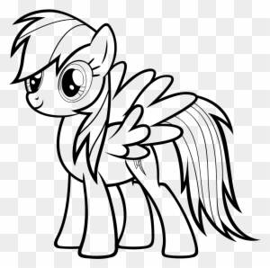Rainbow Dash Clipart Black And White - My Little Pony Rainbow Dash Coloring Pages