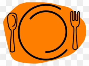 Dinner For - Plate Fork And Knife Clipart