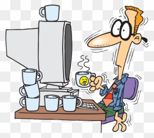 Две Чаши Кафе На Ден Е Причина Инконтиненция На Урината - Tired Office Worker Cartoon