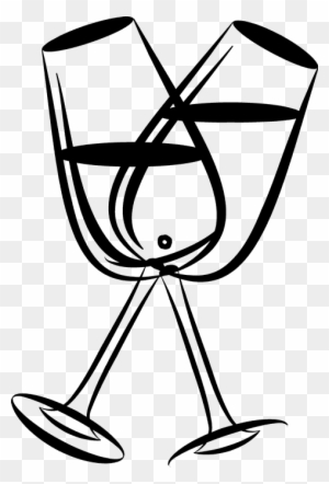 Champagne glasses hand drawn sketch icon Vector Image