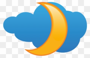 Free Orange Partly Cloudy Night Icon - Weather Forecast Symbols