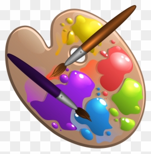 Paintbrush And Palette Clip Art Free Vector / 4vector - Clip Art Paint Brush Png