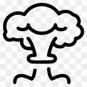 Png File - Black And White Mushroom Cloud Clipart