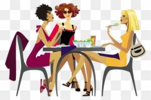 Come Join Us At Bistro 19 For A Relaxed Lunch - Cartoon Girls Having Lunch