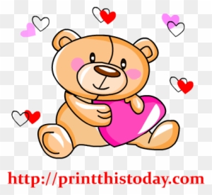 Free Love Teddy Bear Clip Art - Cute Printable Paper With Lines And Borders